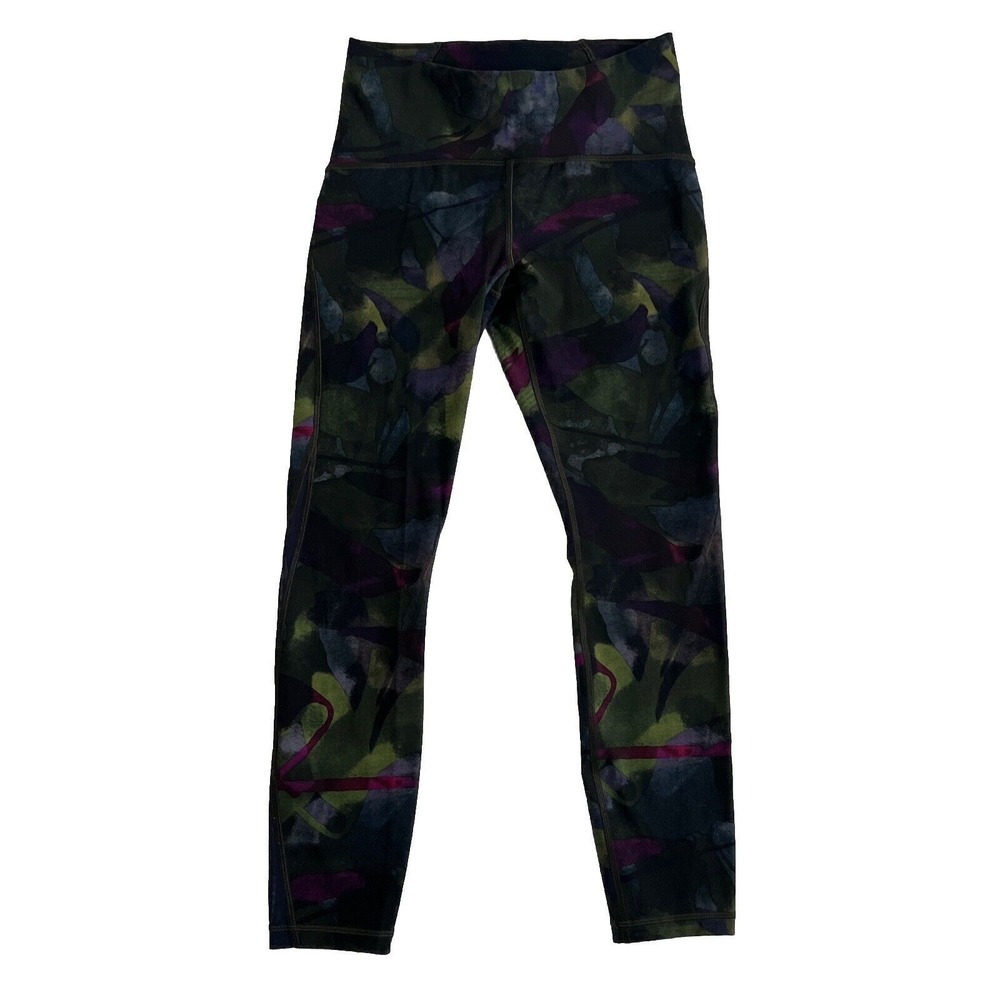 Lululemon Leggings Size 6 Train Times 7/8 Pant Aura Dark Chrome Multi‎ Midnight